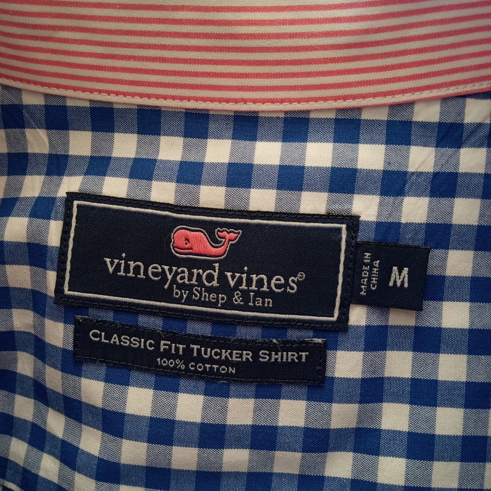 VINEYARD VINES Tucker Classic Fit Blue Check Shirt | M - Picture 7 of 7